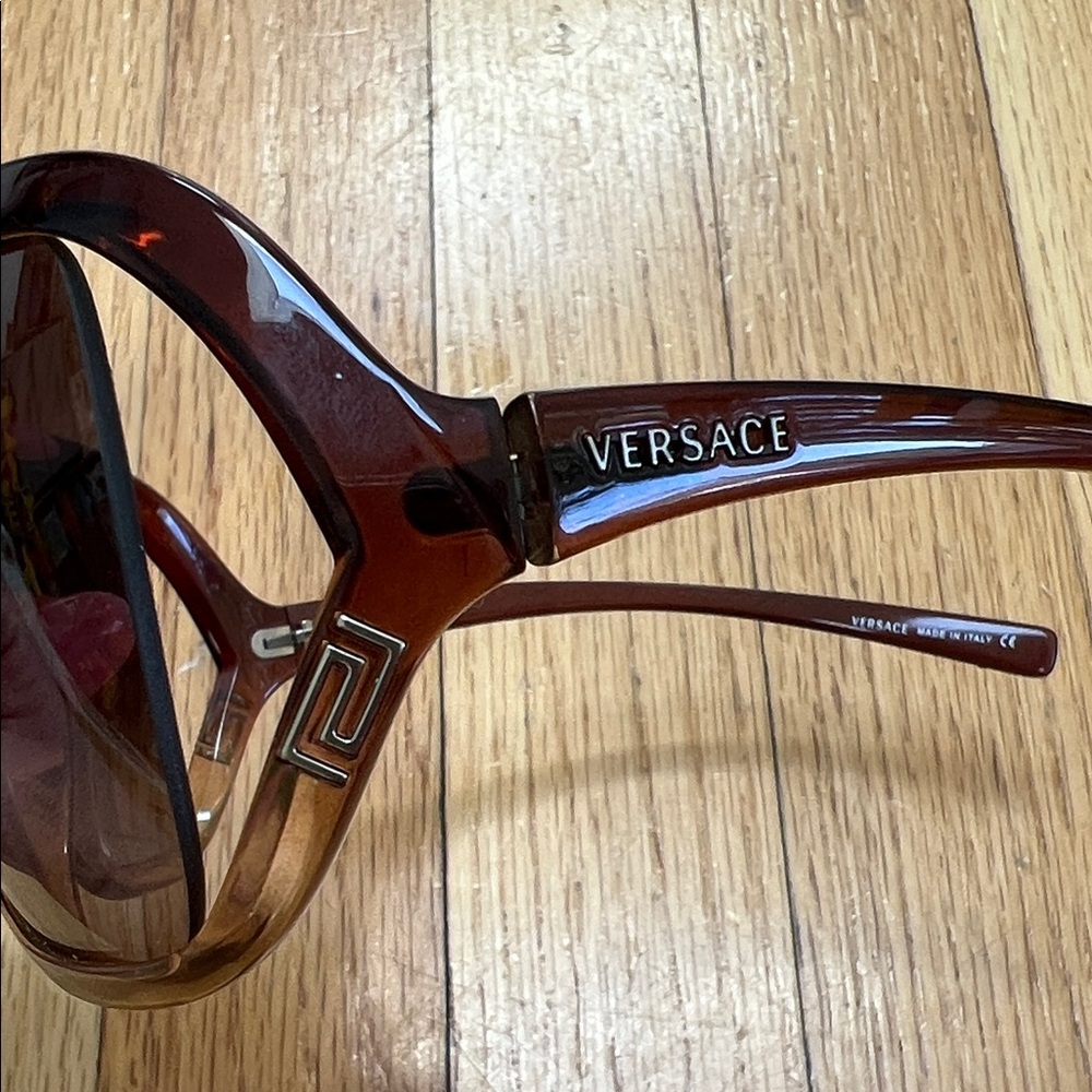 Versace Oversized Brown Gradient Women's Sunglasses w/ Case & Box - Picture 3 of 6